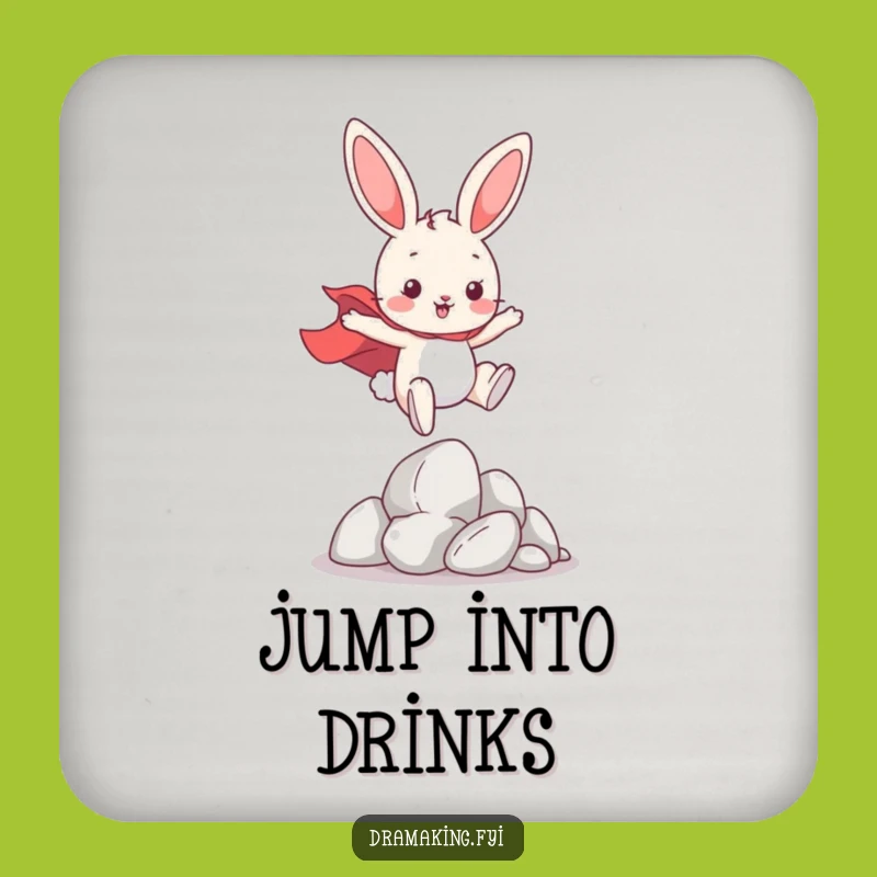 Funny Hero Bunny Coaster Set: Playful Protection Against Spills