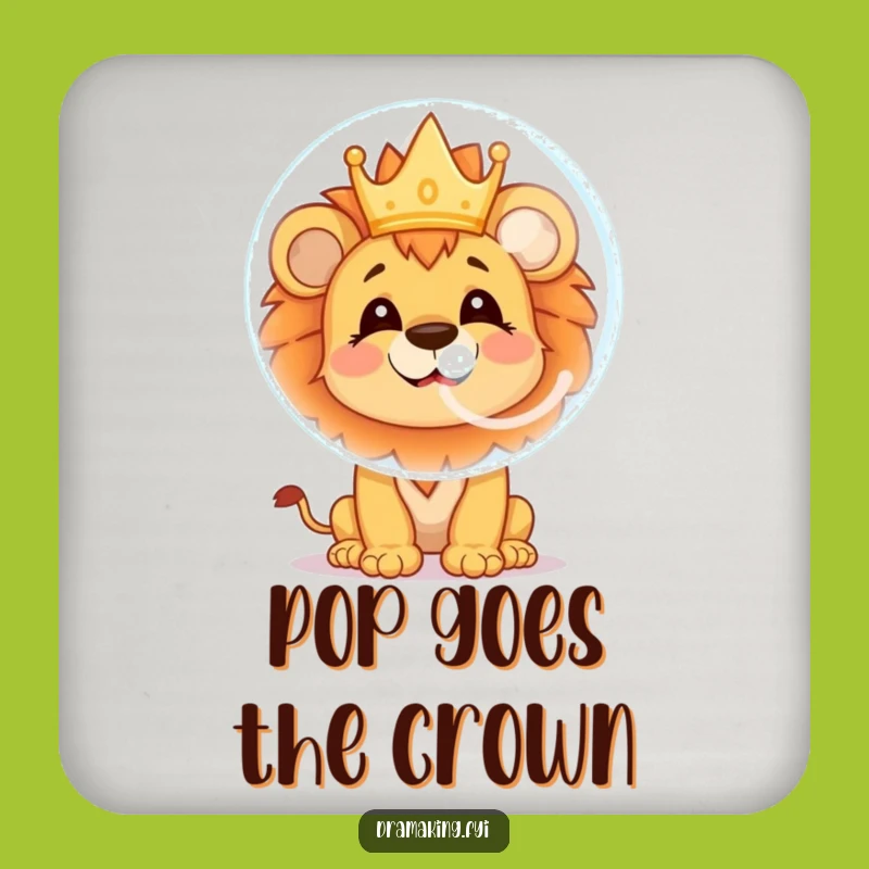 Funny Lion Cub Bubble Coaster: Cheerful Character Protector for Your Table