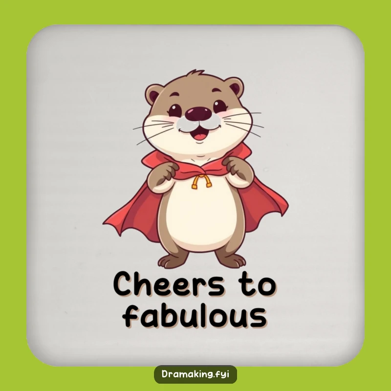 Funny Otter Hero Coasters: Protect Drinks with Funny Flair!