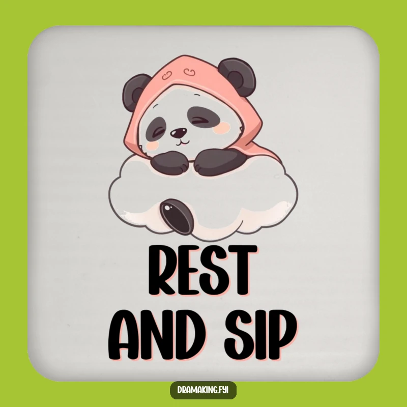 Funny Panda Cloud Coaster: Protect Surfaces with Hilarious Style, Funny Gift!