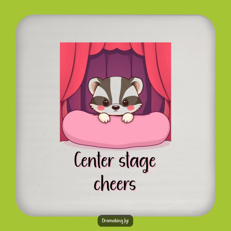 Funny Shy Badger Stage Coasters: Protect Surfaces with Hilarious Bashful Charm