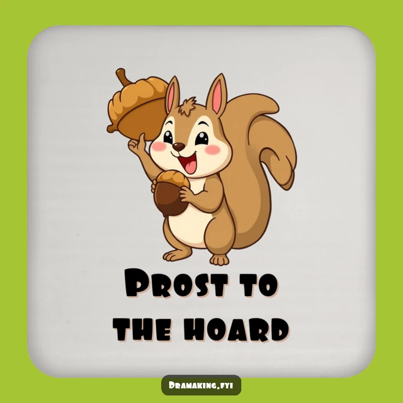 Funny Squirrel Acorn Coaster Set - Theatrical Style for Victorious Drink Protection