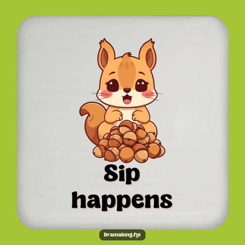 Funny Surprised Squirrel Coasters: Protect Surfaces with Funny Shock!