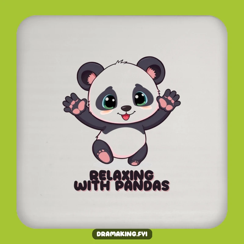 Funny Panda Cub Coaster - Hilarious Dramatic Pose Protection for Tables