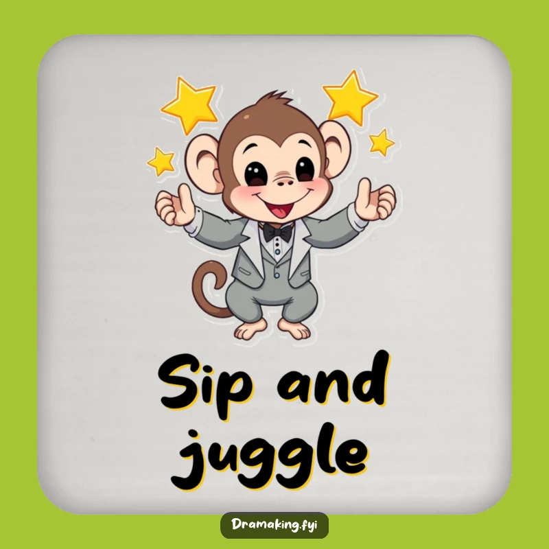 Funny Monkey Tuxedo Coaster: Protect Surfaces with Hilarious Style, Funny Gift!