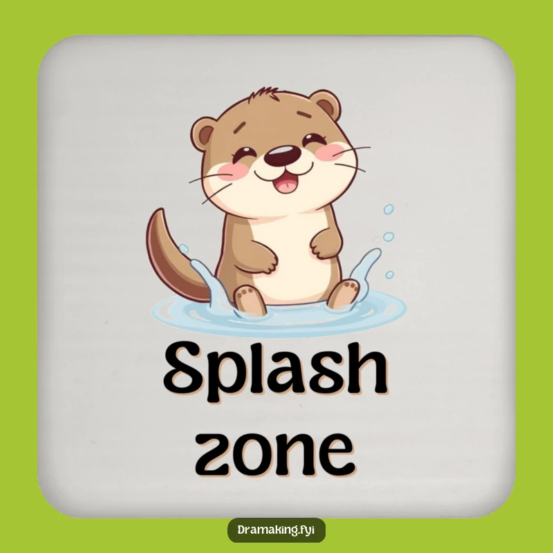 Funny Otter Splash Coaster: Joyful Decor for Playful Tables!