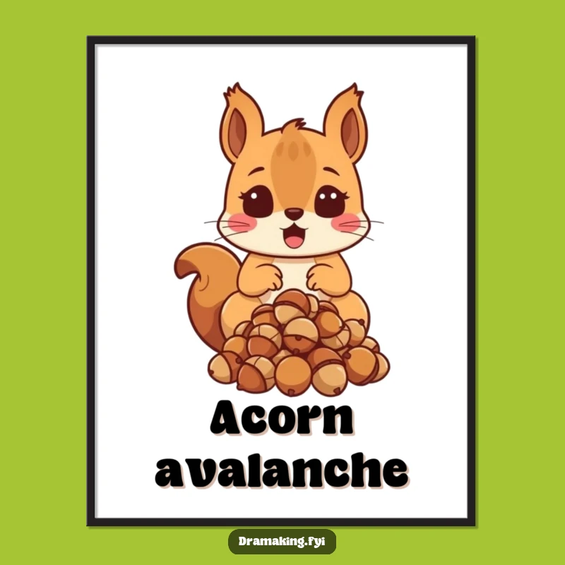 Funny Surprised Squirrel Poster: Shocking Art for Funny Walls!