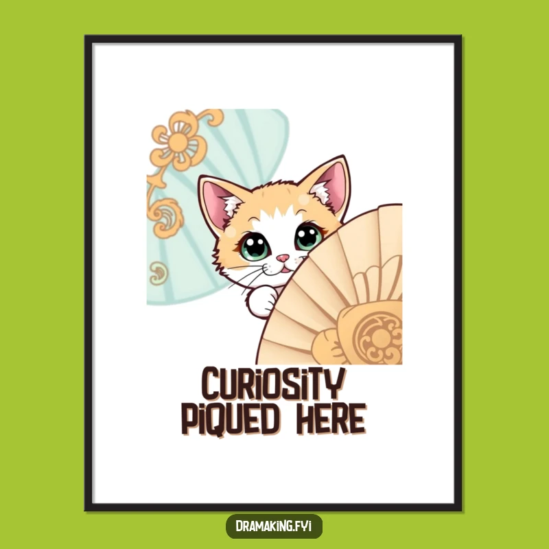 Funny Cat Peeking Poster - Intriguing Wall Art for Curious Minds