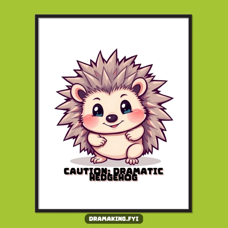 Funny Hedgehog Pose Poster: Brighten Your Walls with this Comedic Animal Art