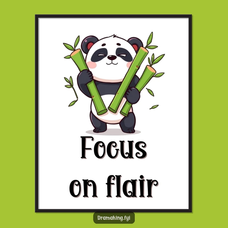 Funny Panda Juggling Poster - Bamboo Art Masterpiece Gift!