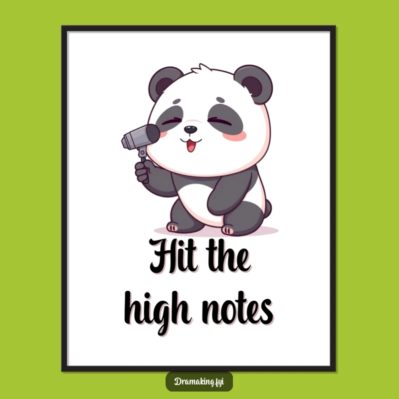Funny Panda Microphone Poster: Add a Hilarious Musical Vibe to Your Walls