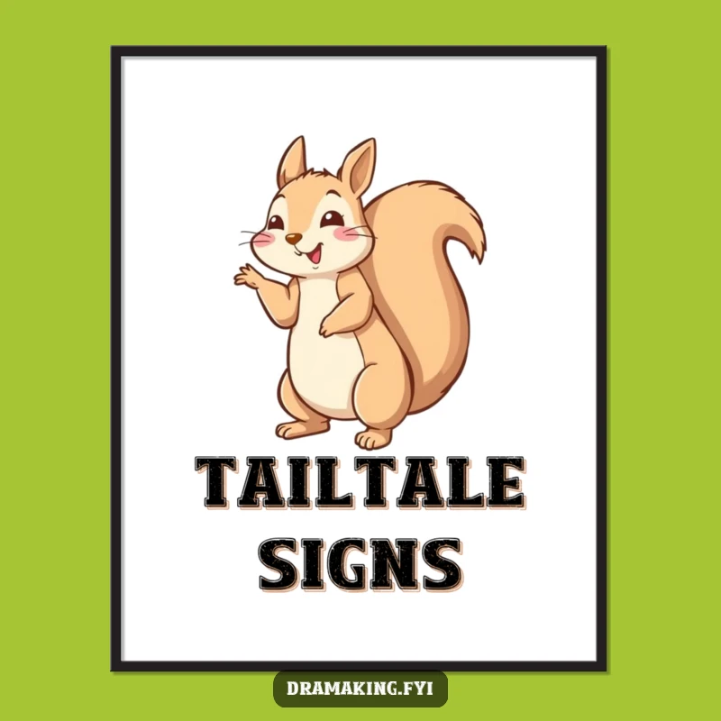 Funny Squirrel Pose Poster - Hilarious Fluffy Tail Art for Energetic Spaces