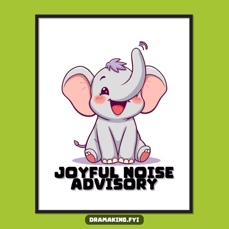 Funny Elephant Trumpet Poster: Hilarious Wall Art to Amplify Joy in Any Room