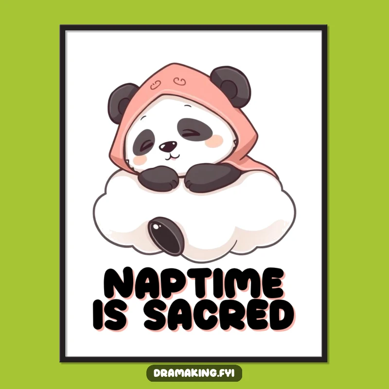 Funny Panda Cloud Poster: Hilarious Dreamy Art, Perfect Funny Gift!