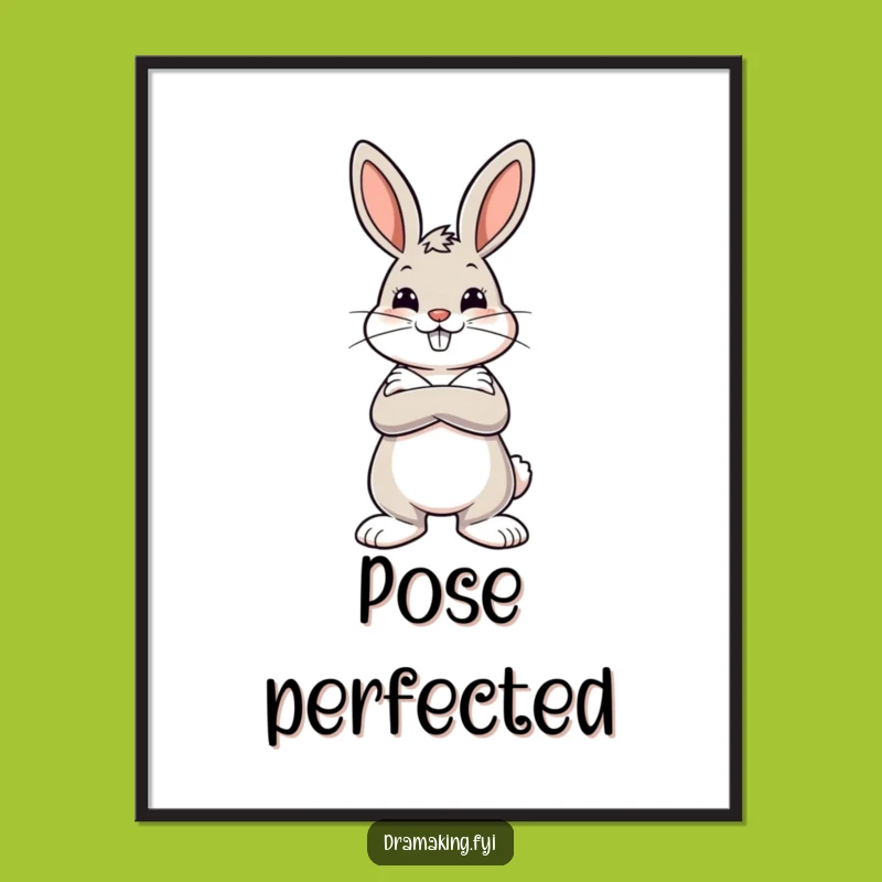 Funny Dramatic Bunny Poster: Add Attitude to Your Wall Art