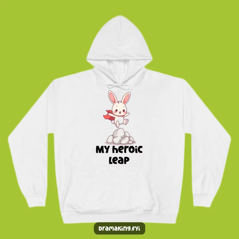 Funny Hero Bunny Hoodie: Cozy Up with Playful Cape Leaping