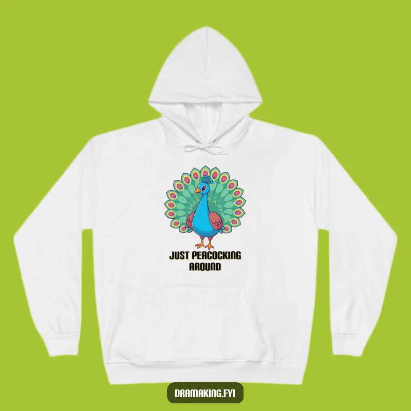 Funny Majestic Peacock Hoodie - Cozy & Hilarious Bird Design for a Perfect Funny Gift