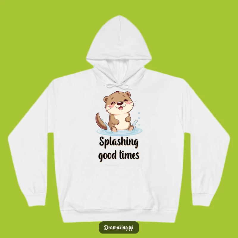 Funny Otter Splash Hoodie: Cozy & Joyful Gift for Playful Days!