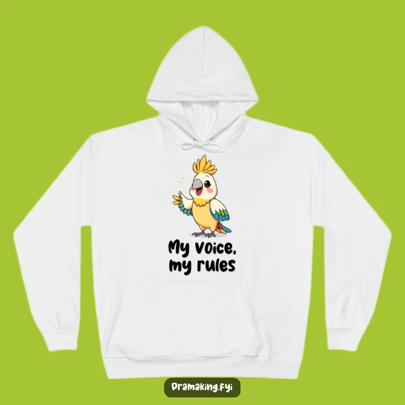 Funny Parrot Announcement Hoodie: Cozy Comfort, Dramatic Bird, Great Funny Gift