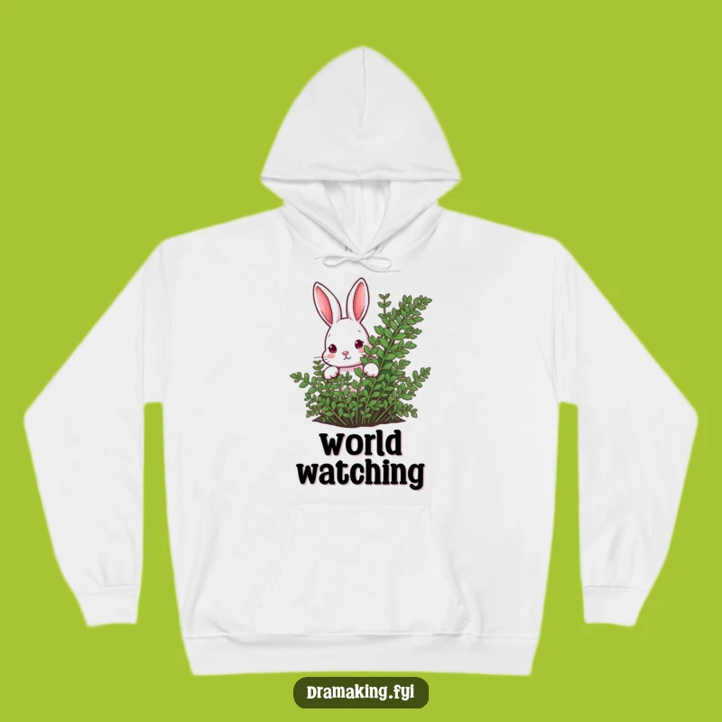 Funny Rabbit Fern Hoodie: Cozy & Curious Gift for Nature Escape!