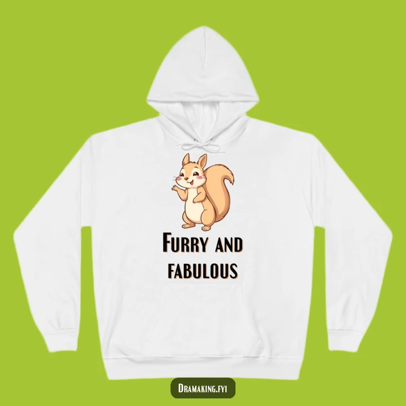 Funny Squirrel Pose Hoodie - Cozy & Hilarious Fluffy Tail Apparel