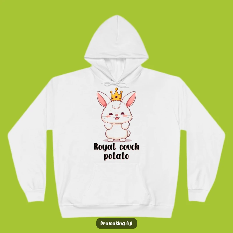 Funny Bunny King Hoodie - Cozy Fluffy Character for Warm, Humorous Comfort
