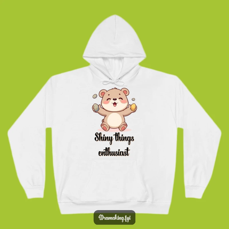 Funny Bear Cub Pebble Juggling Hoodie: Cozy Animal Humor Sweatshirt Gift