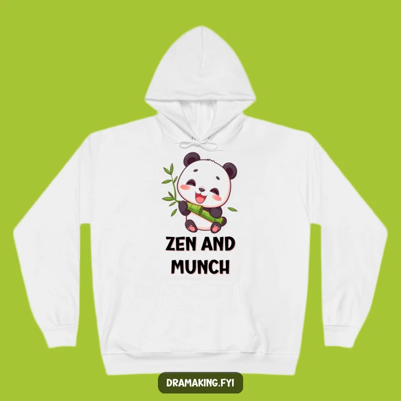 Funny Panda Bamboo Munching Hoodie: Cozy Character Sweatshirt for Ultimate Relaxation