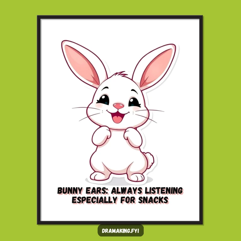 Free Printable Wall Art: Dramatic Rabbit Pose Art Downloadable Decor