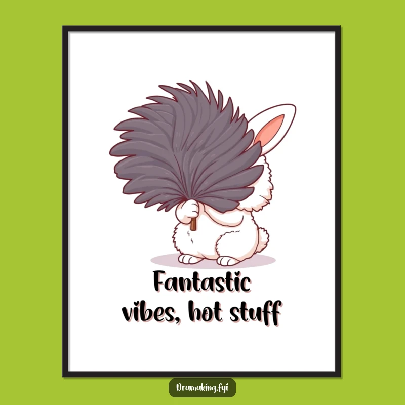 Free Printable Wall Art: Dramatic Bunny Fanning - Funny Downloadable Decor
