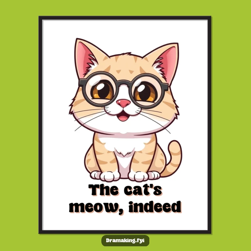 Free Printable Cat Art: Monocled Funny Downloadable Decor