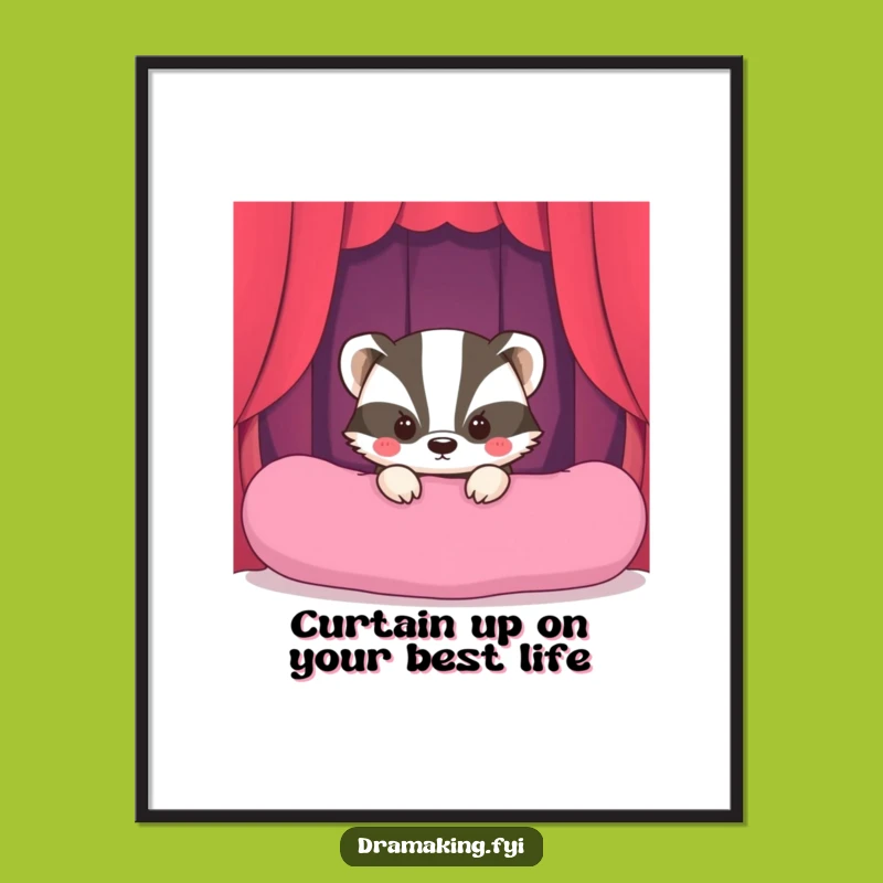 Free Printable Funny Badger Wall Art - Shy Stage-Ready Downloadable Decor