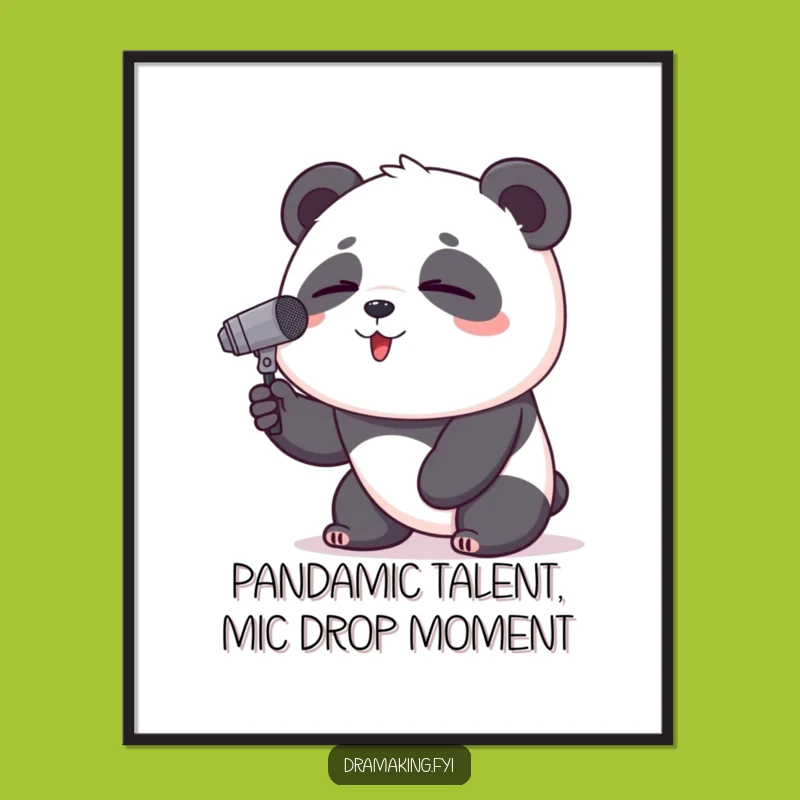 Free Printable Funny Panda Singing Wall Art - Hilarious Downloadable Decor for Music Lovers!