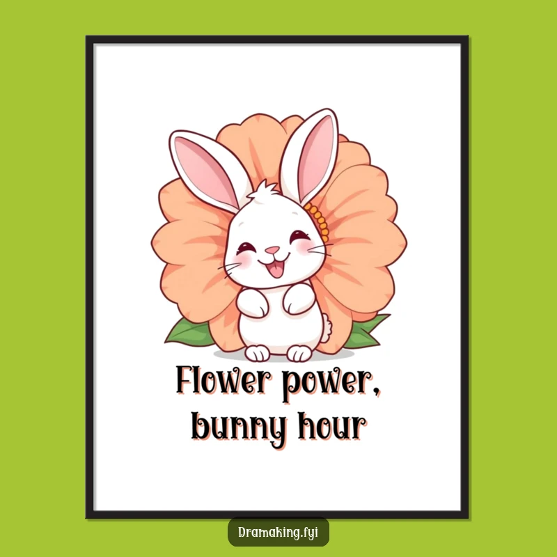 Free Printable Funny Wall Art: Happy Rabbit Peeking Hilarious Downloadable Decor
