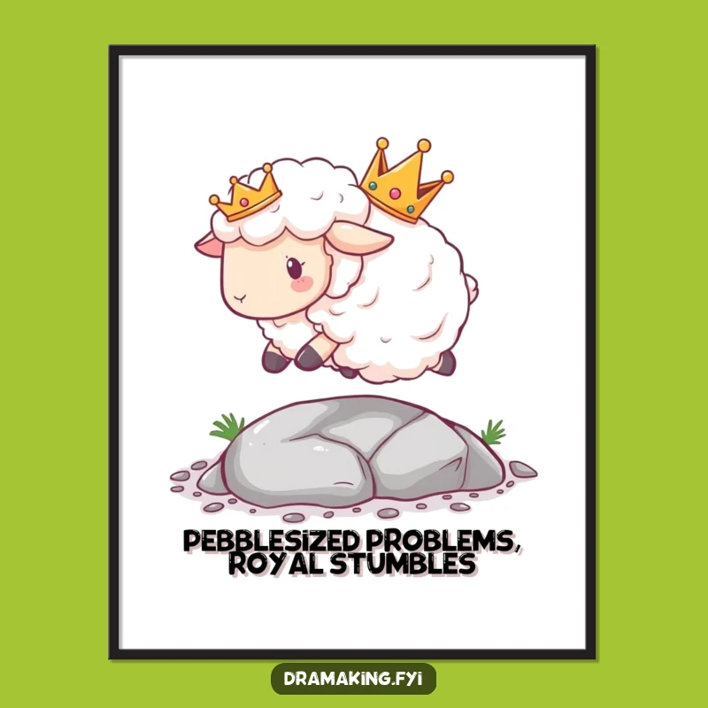 Funny Free Printable Sheep Wall Art: Crowned Sheep Trips - Printable Home Decor Gift