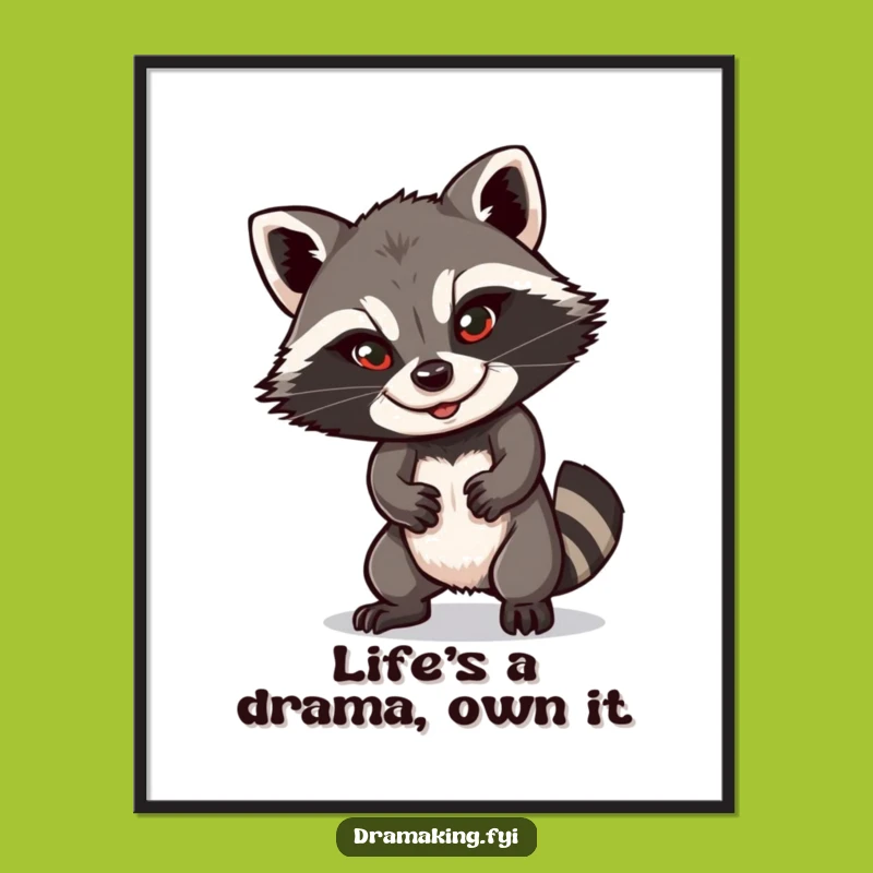 Free Printable Funny Raccoon Wall Art, a Sly Downloadable Piece for Your Home