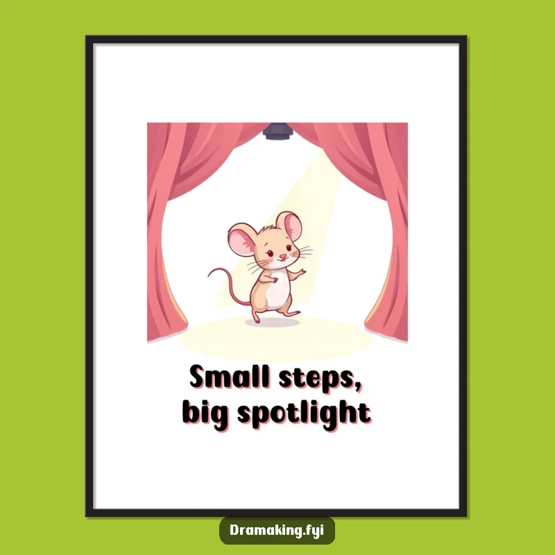 Free Printable Wall Art: Tiptoeing Mouse Spotlight - Funny Downloadable Decor