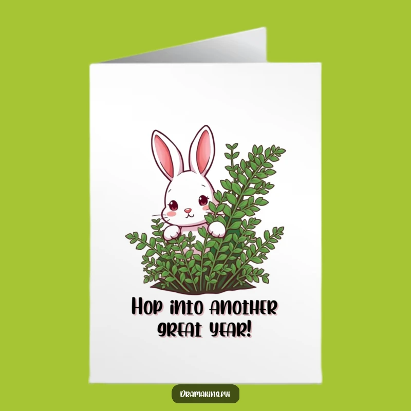 Free Printable Birthday Card: Curious Rabbit Peeking for a Fun Surprise
