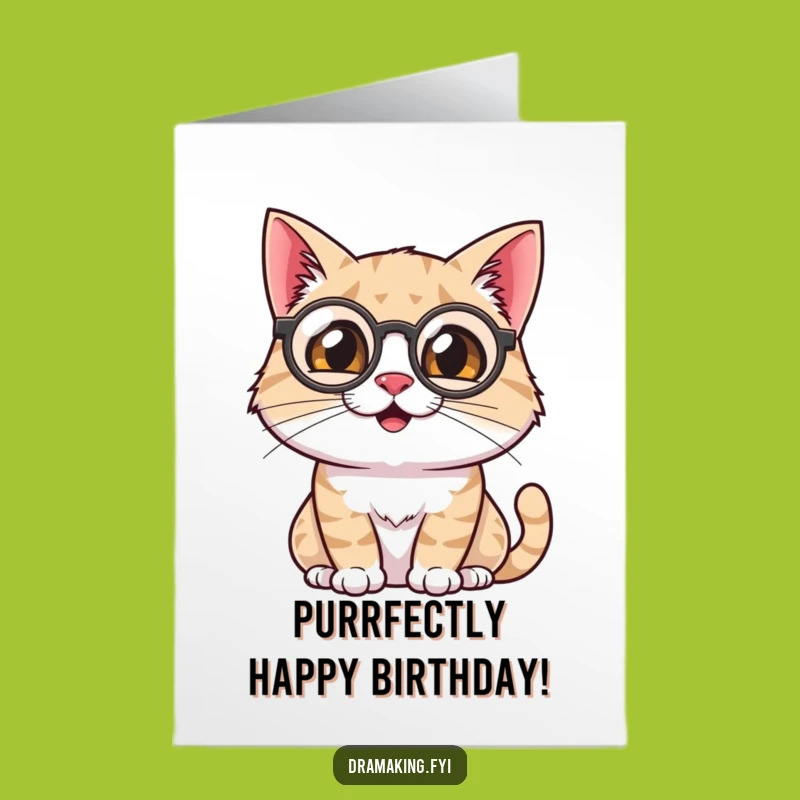 Free Printable Cat Birthday Card: Monocled Funny Downloadable Gift
