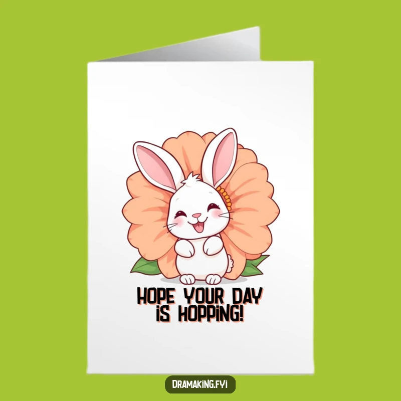 Free Printable Funny Birthday Card: Happy Rabbit Peeking Hilarious Downloadable Gift