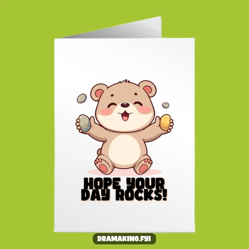Free Printable Funny Birthday Card: Juggling Bear Cub, Adorable Downloadable Gift!