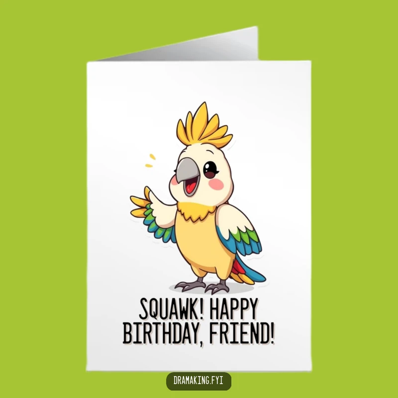 Free Printable Funny Parrot Birthday Card - Dramatic Announcement Downloadable Greeting