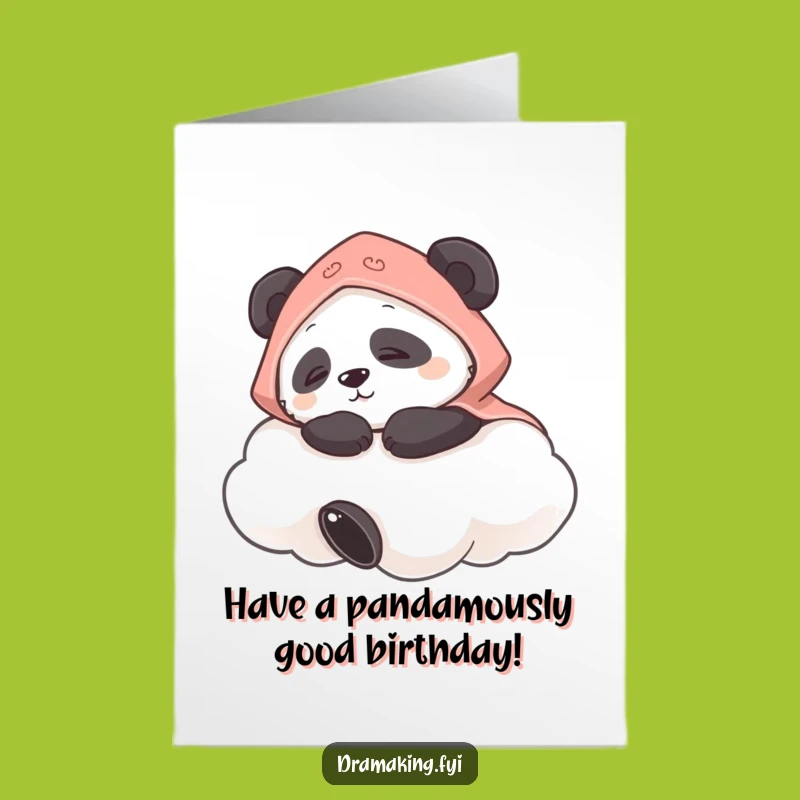 Free Printable Panda Birthday Card: Napping Cloud Cape Bear Downloadable