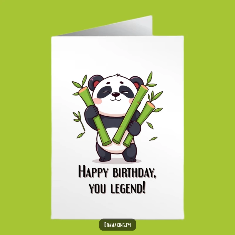 Free Printable Panda Birthday Card: Bamboo Juggling Fun Downloadable Gift