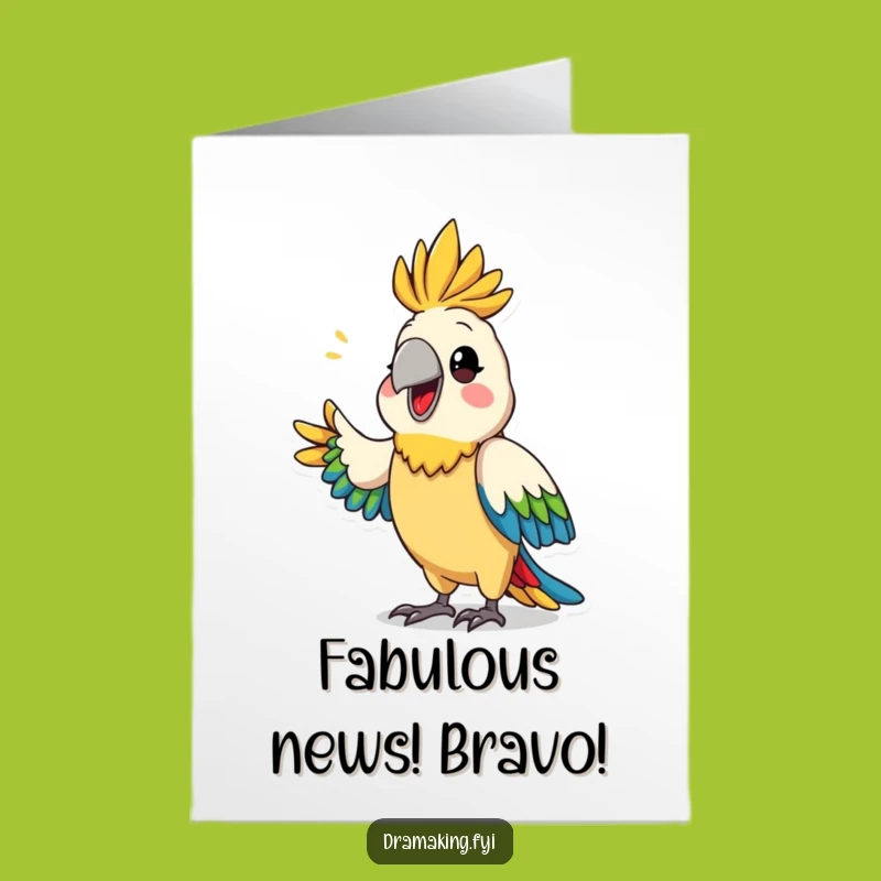 Free Printable Parrot Congrats Card - Dramatic Announcement Downloadable