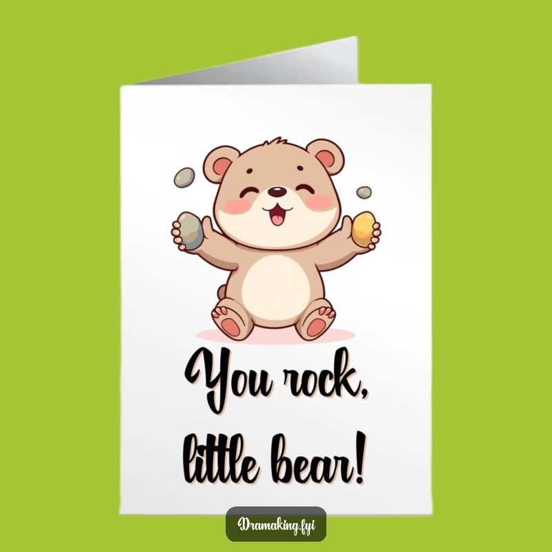Free Printable Congrats Card: Juggling Cub, Sweet Downloadable Gift!