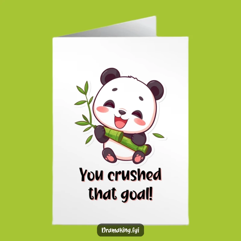 Free Printable Congrats Card: Panda Munching Bamboo - Hilarious Downloadable Gift