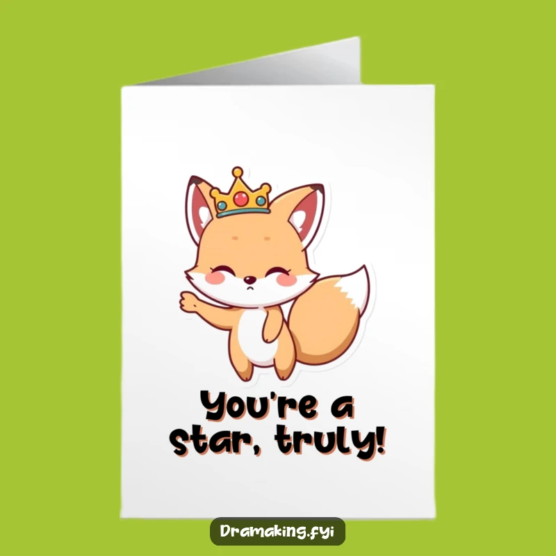 Free Printable Congrats Card: Regal Fox Crown Funny Downloadable Gift