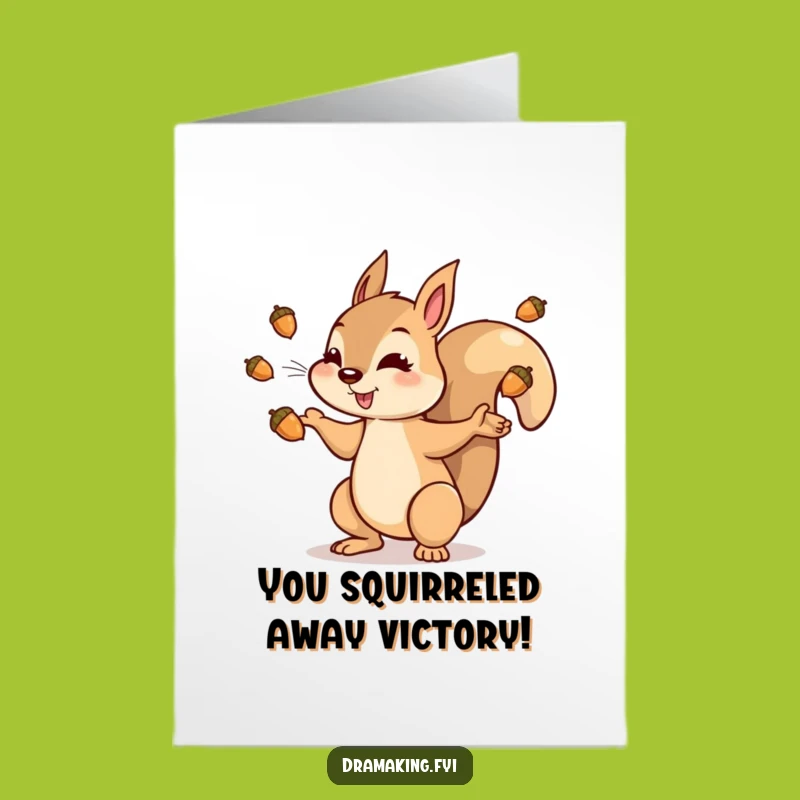 Free Printable Squirrel Congrats Card: Acorn Shower Funny Downloadable Gift!