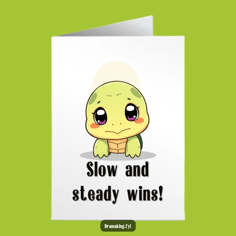 Free Printable Shy Turtle Congrats Card - Spotlighted Announcement Downloadable